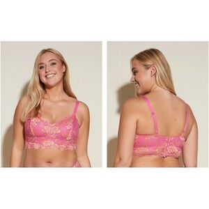 Cosabella Savona Longline Bralette Rani Pink Gold Floral Lace SAVON1382P 3X NEW